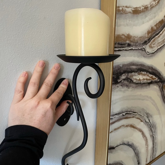 Wrought Iron Candle Sconce Pair - Picture 2 of 6